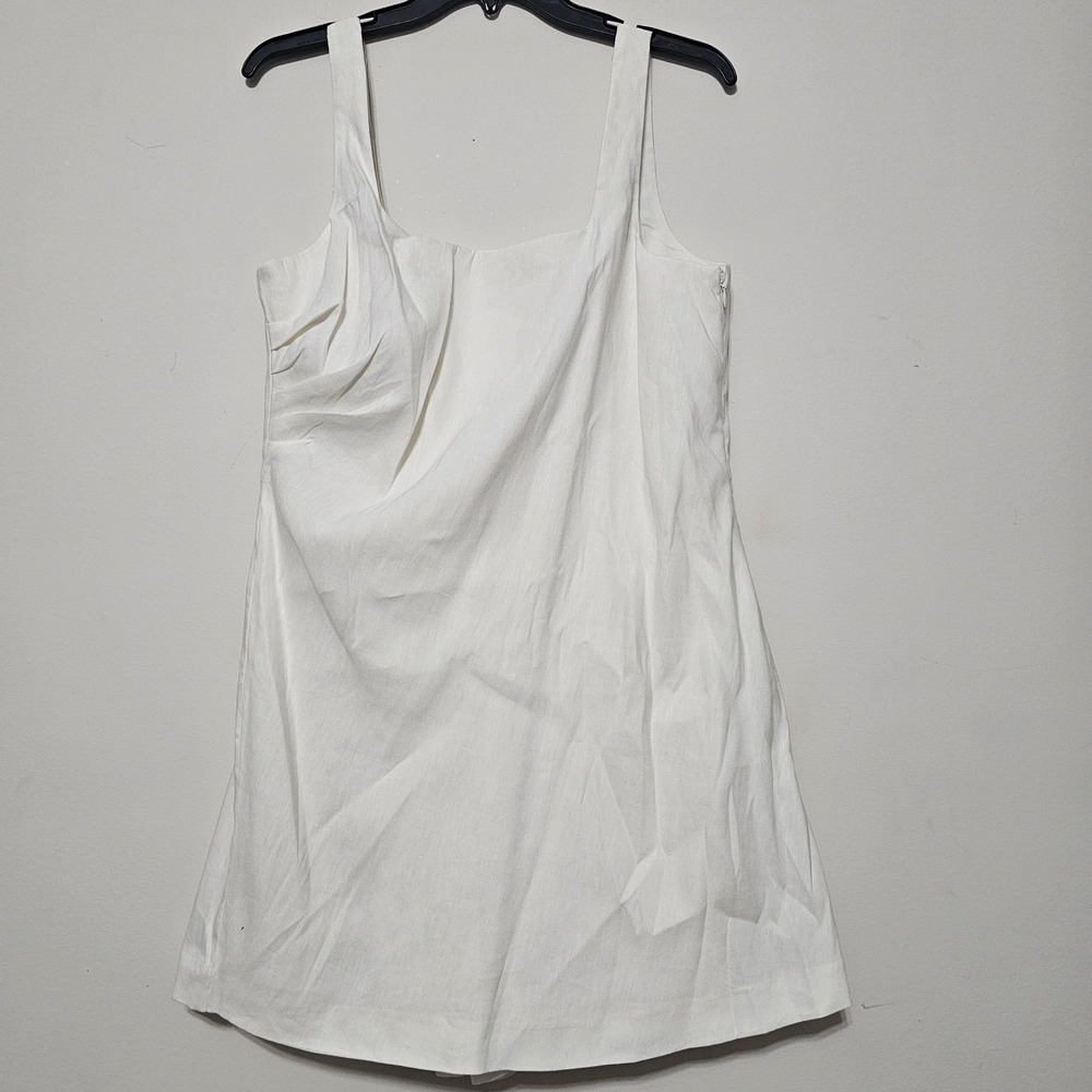 Antonio Melani Womens Romper Size 12 Ivory White Sleeveless Square Neck Side Zip